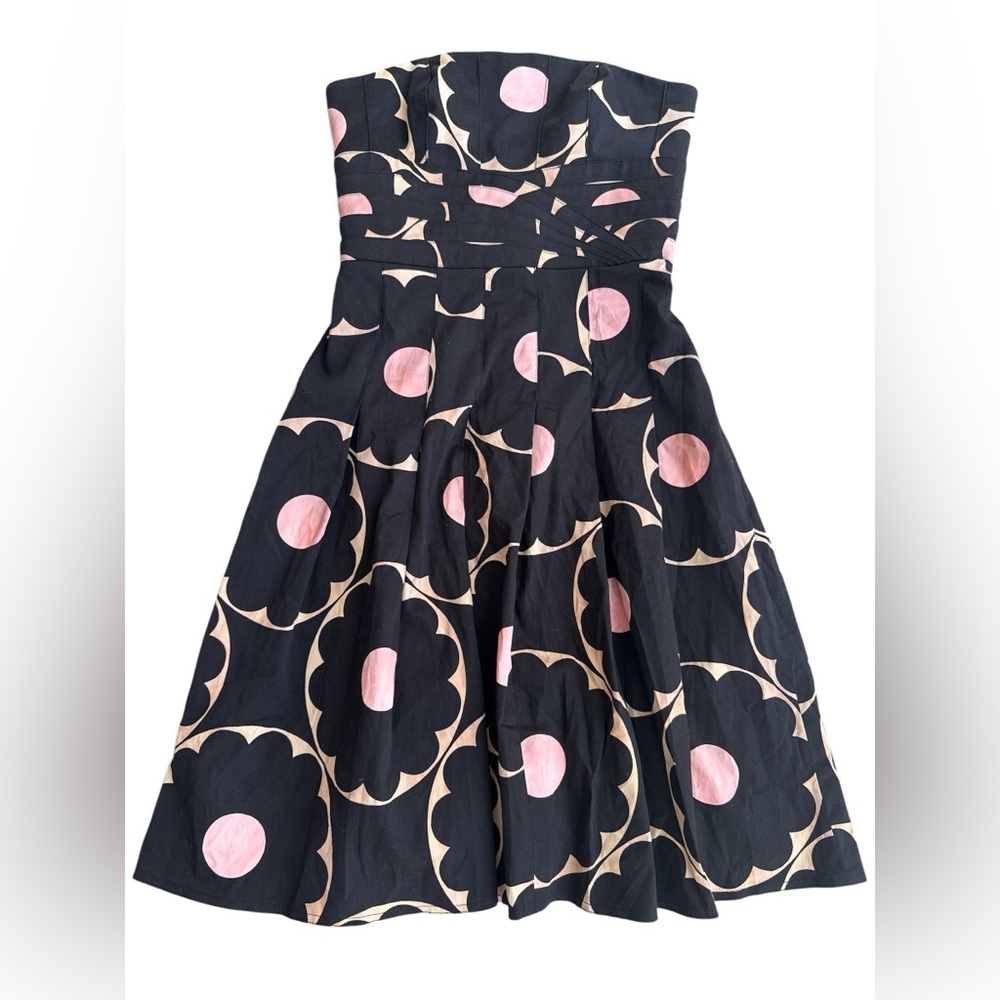 Kay Unger Classic Strapless Dress polka dot bold floral
